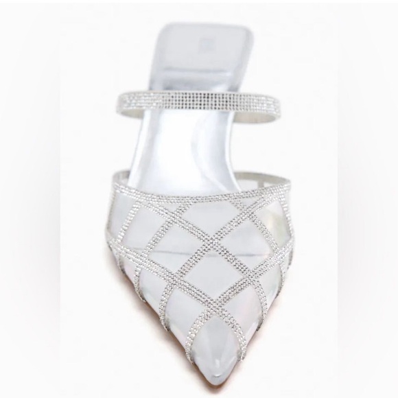 ZARA RHINESTONE VINYL MULES Size 38 - Picture 4 of 11